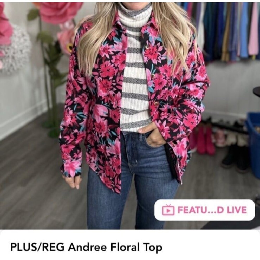 Andree by unit EMILY WONDER jacket jean jacket style floral womens medium roomy